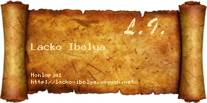 Lacko Ibolya névjegykártya